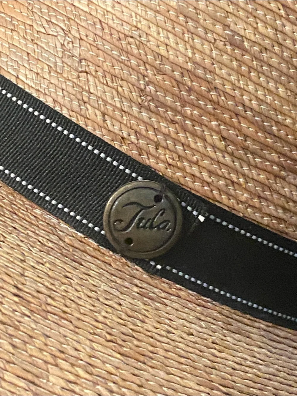 Tula Of Austin Texas Straw Wide Brim Hat Sun  Tan Woven Made in Mexico OS